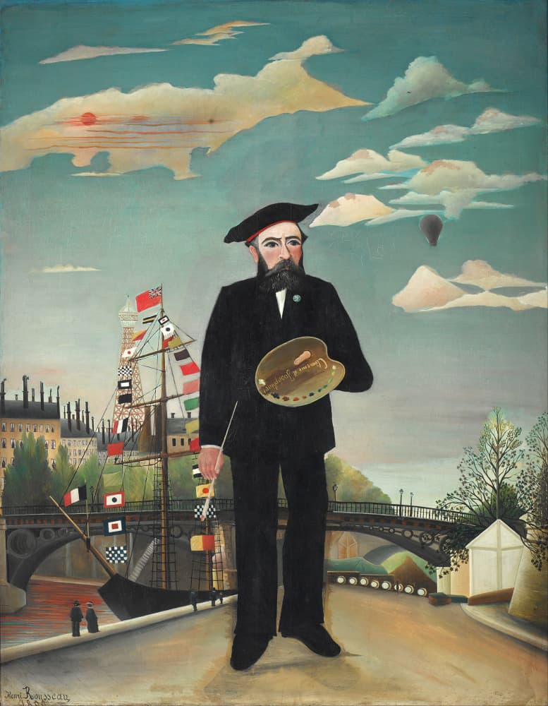 Self Portrait 1890 by Henri Rousseau — canvas wall art