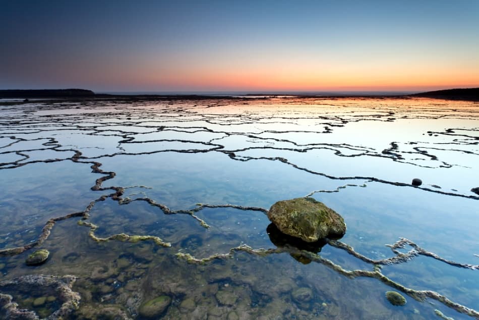Tidal Pools at Sunset by Rui David — canvas wall art