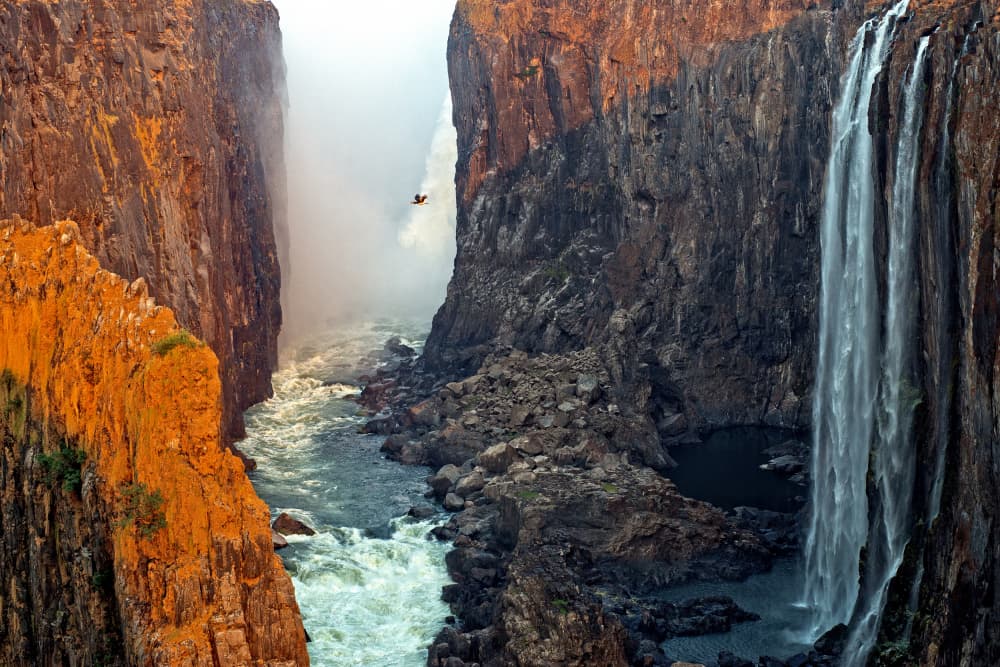 Misty Victoria Falls Gorge by Mark Boyle — canvas wall art