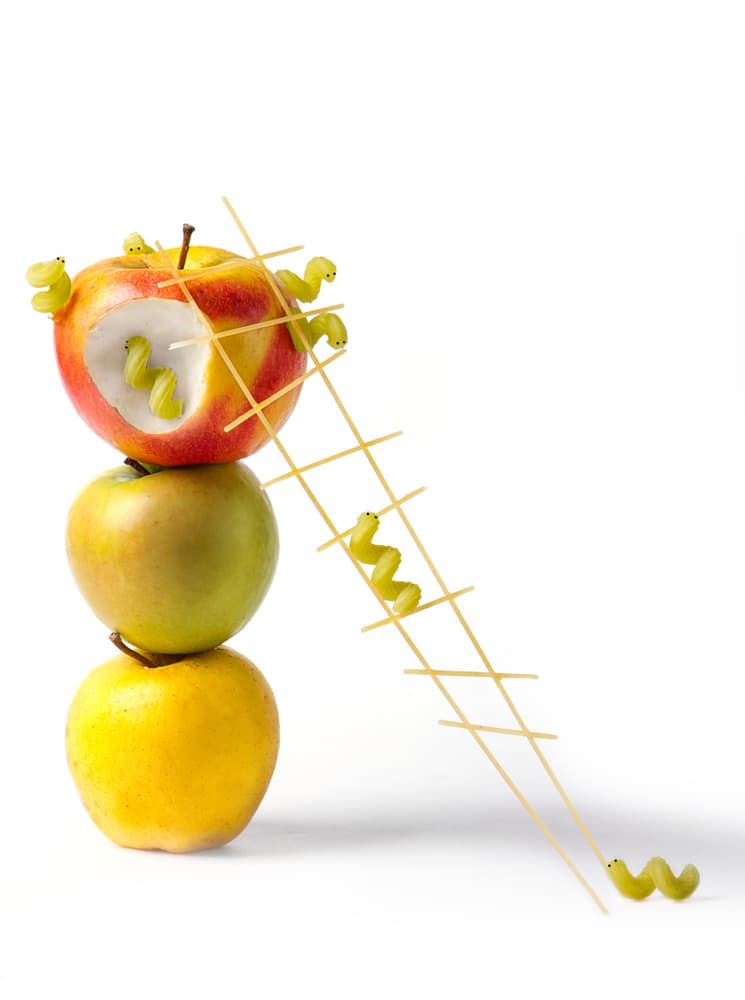 Apple Worms Climb by Golubeva Nataly — canvas wall art