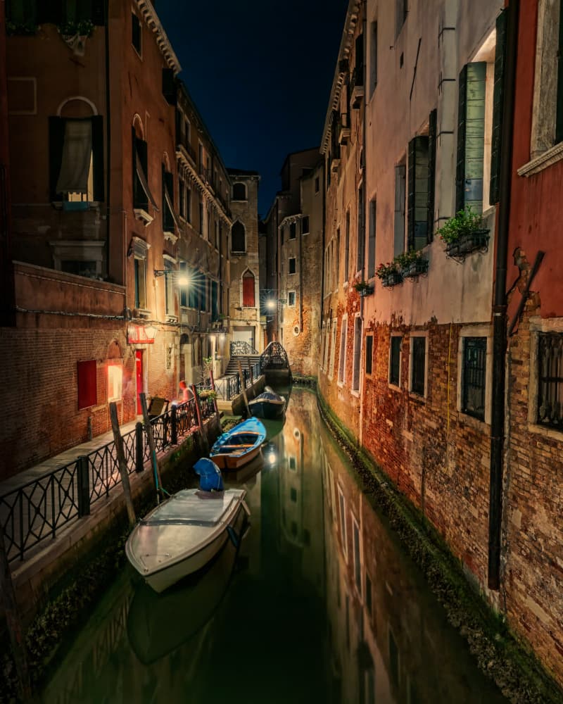 Venetian Night Canal by Tommaso Pessotto — canvas wall art
