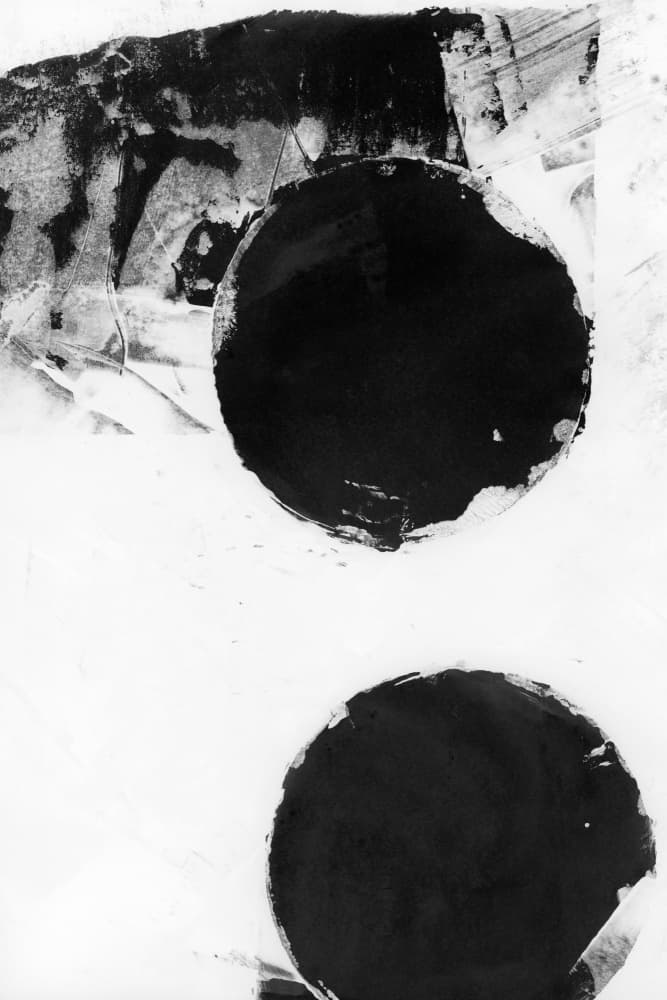 Textured Black Circles by cartissi — canvas wall art