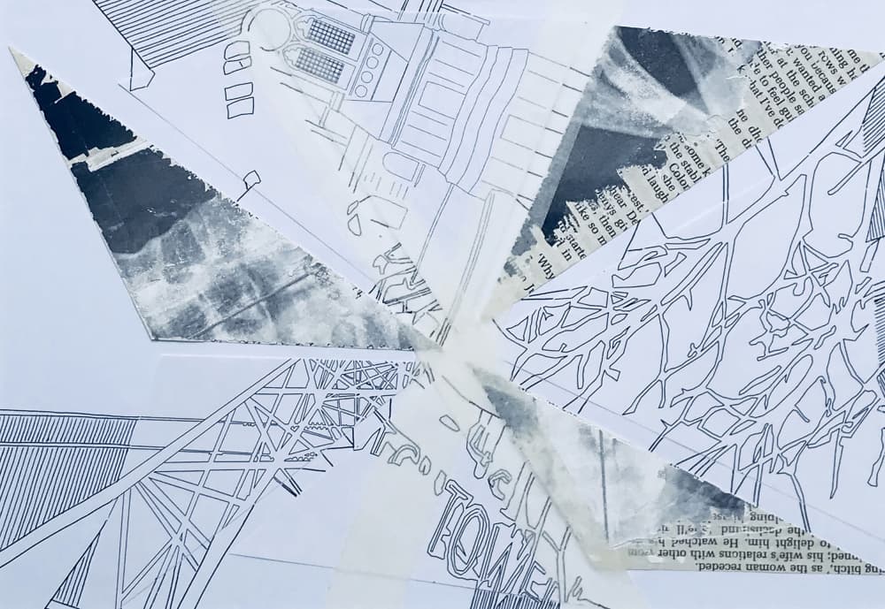 Deconstructed City Sketch by kellymariesmith — canvas wall art