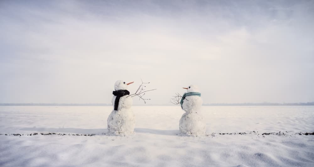 Winter Snowmen Friends by Leonie Kuiper — canvas wall art