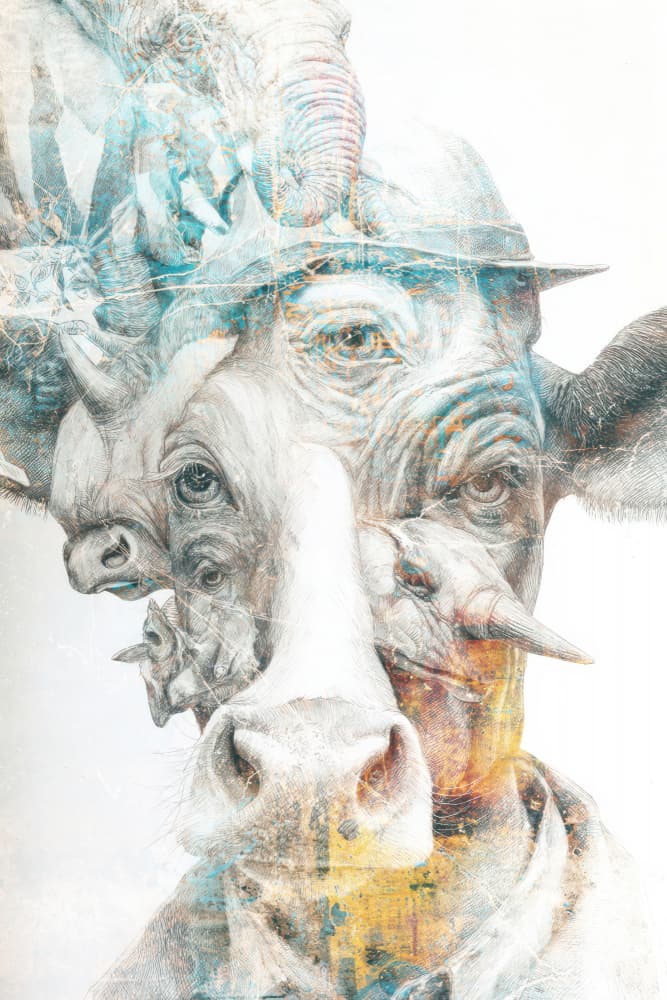 Hybrid Animal Faces by Rafal Kulik — canvas wall art