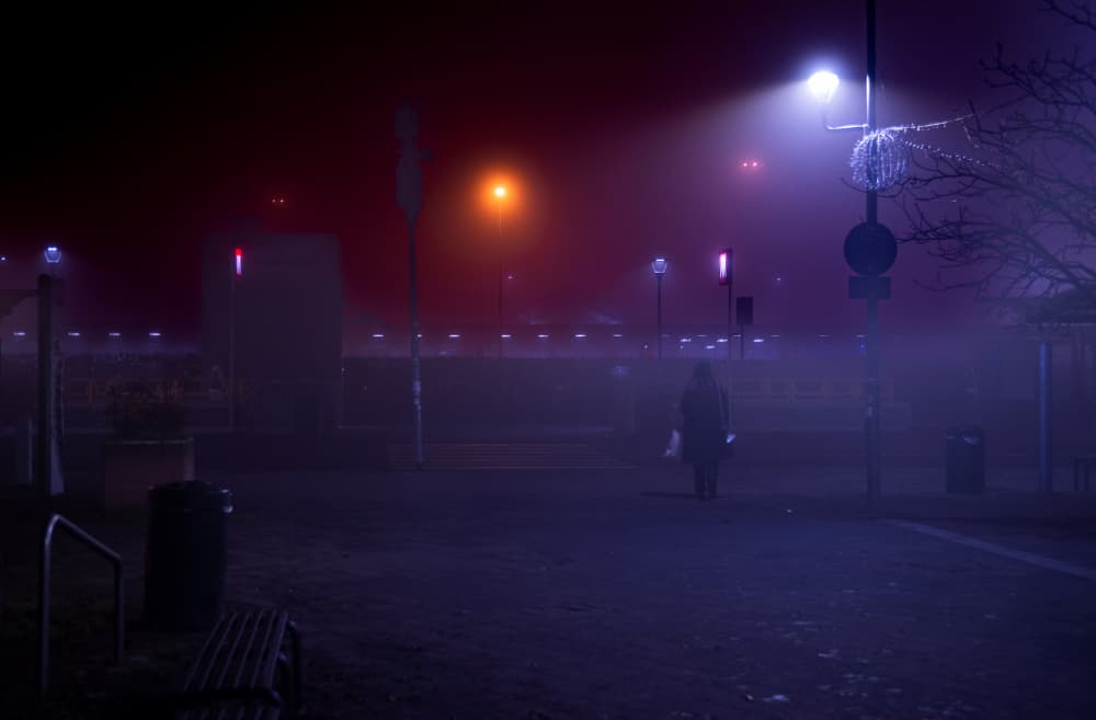 Night Fog Solitude by Andrea Di Bello — canvas wall art