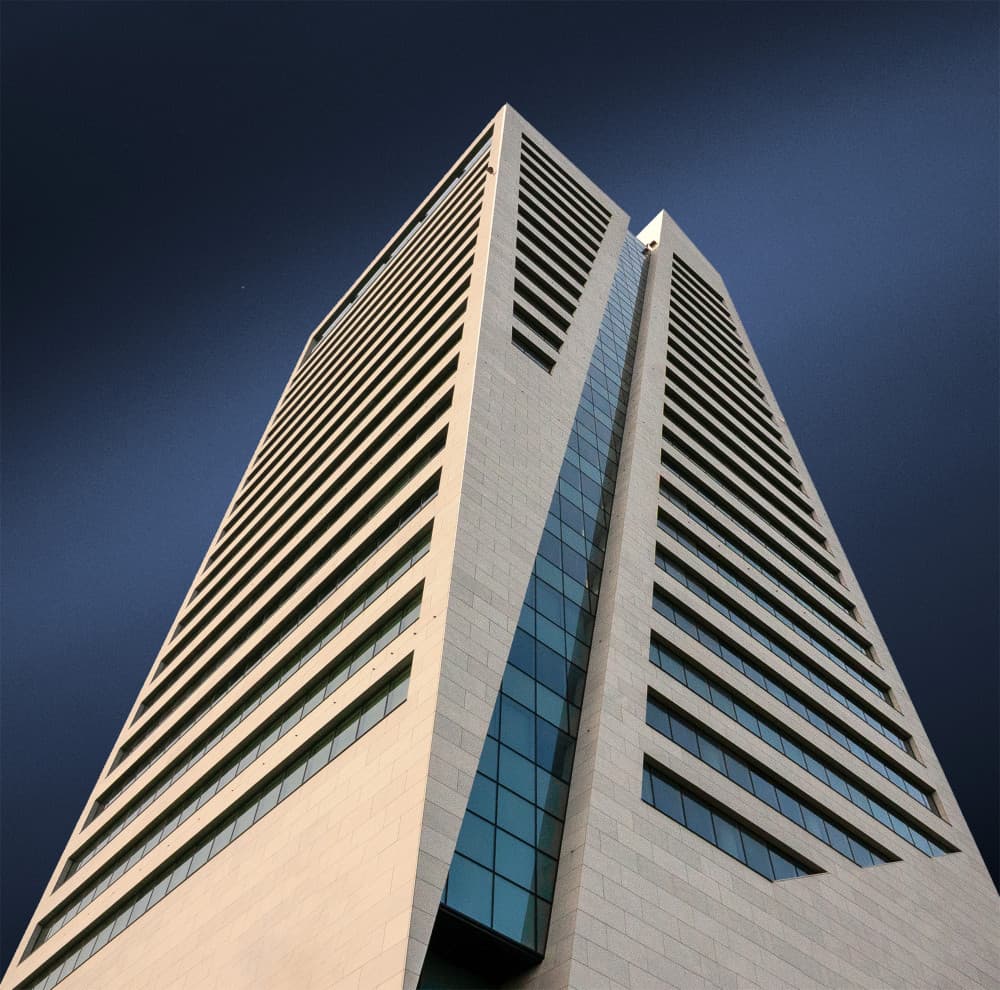 Upward Urban Geometry by Jef Van den Houte — canvas wall art