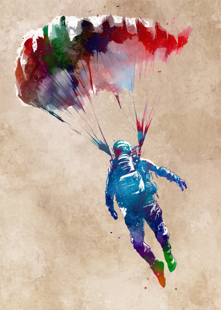 Paratrooper sport art #paratrooper by Justyna Jaszke — canvas wall art