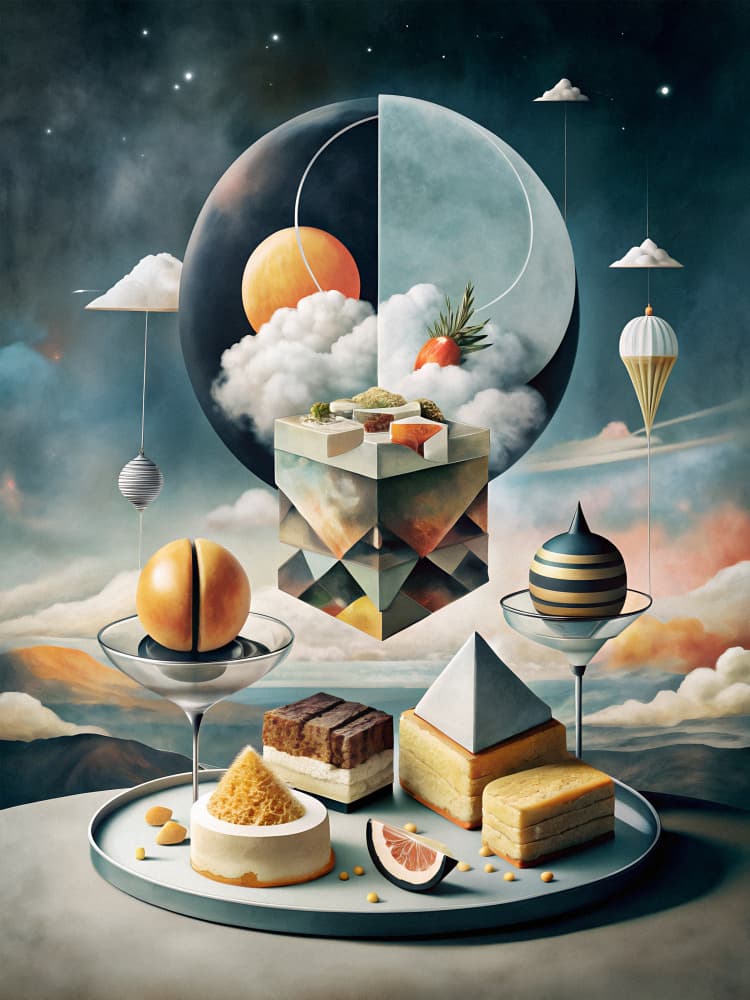 Surreal Dessert Dream by Miguel Bruzual — canvas wall art