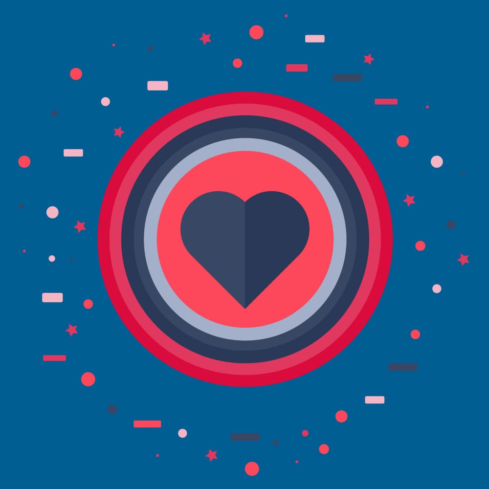 Geometric Love Heart by Marika Barsrsind — canvas wall art