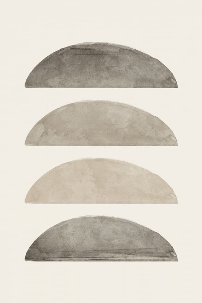 Stacked Neutral Arcs by Ema Paraschiv — canvas wall art
