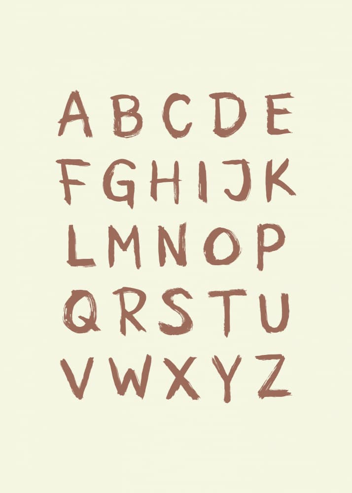 Rustic Brushstroke Alphabet by Aminah Eleonora — canvas wall art