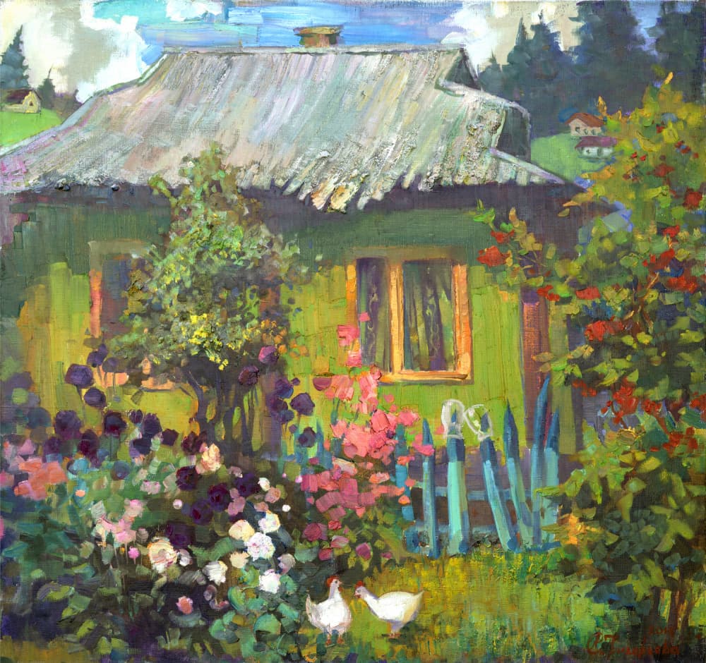 Rustic Home Summer Garden by Anastasiia Grygorieva — canvas wall art