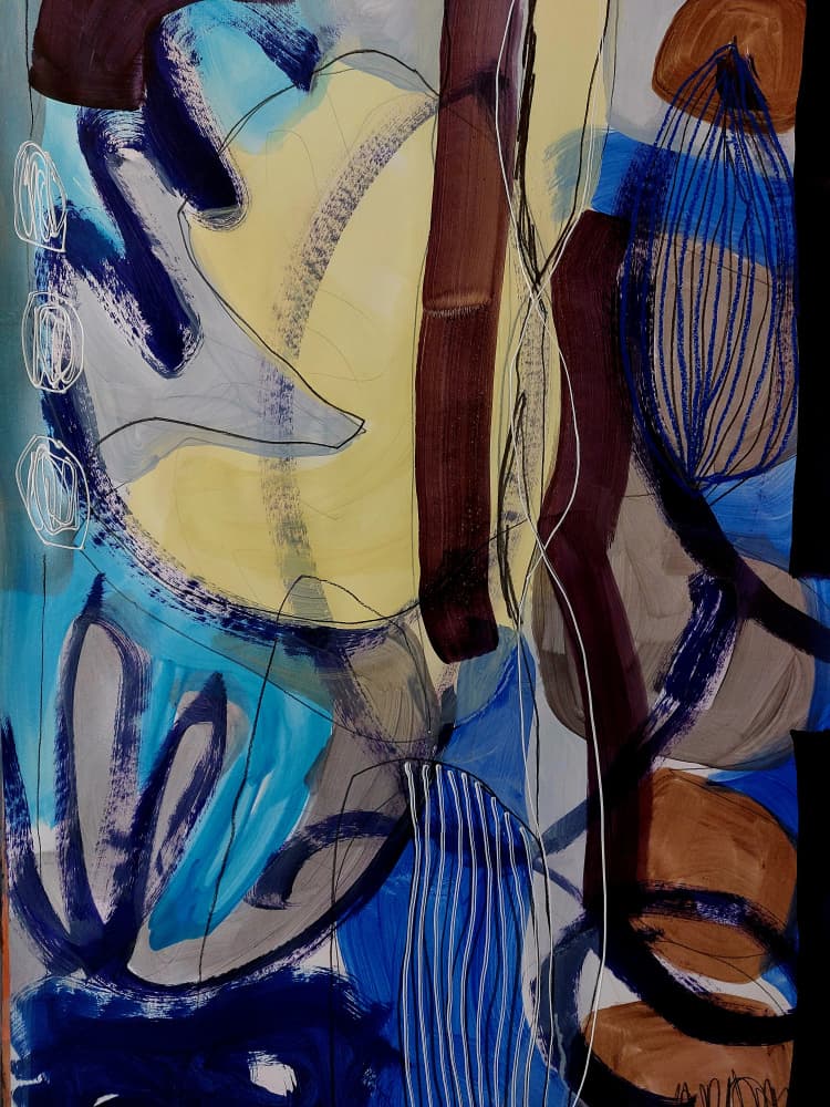Fluid Blue Abstraction by Monika Riethmueller — canvas wall art
