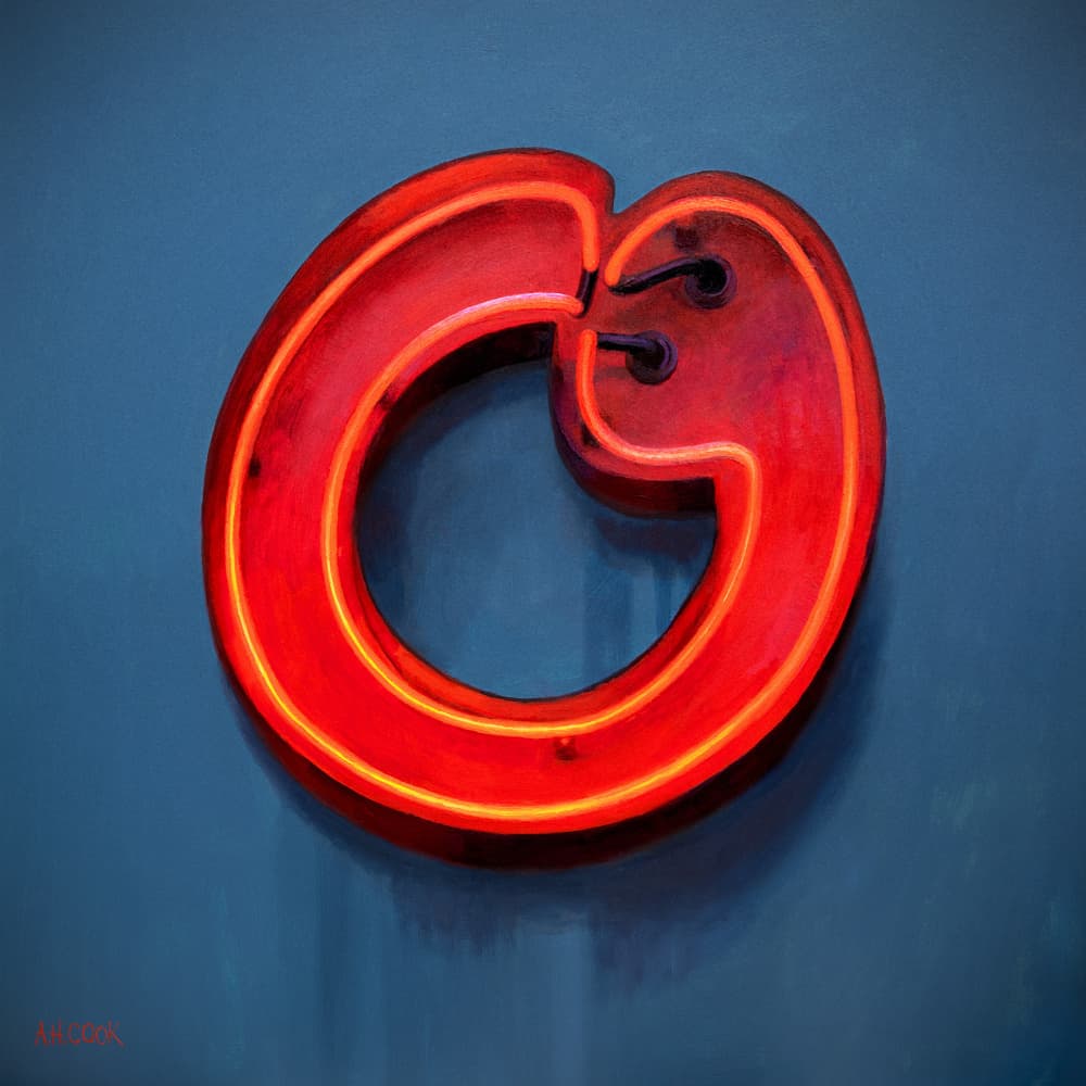 Neon Letter Glow by Amanda Hope Cook — canvas wall art