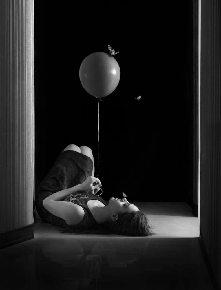 Quiet Dream With Balloon by Maryam sadat Ahmadi — canvas wall art