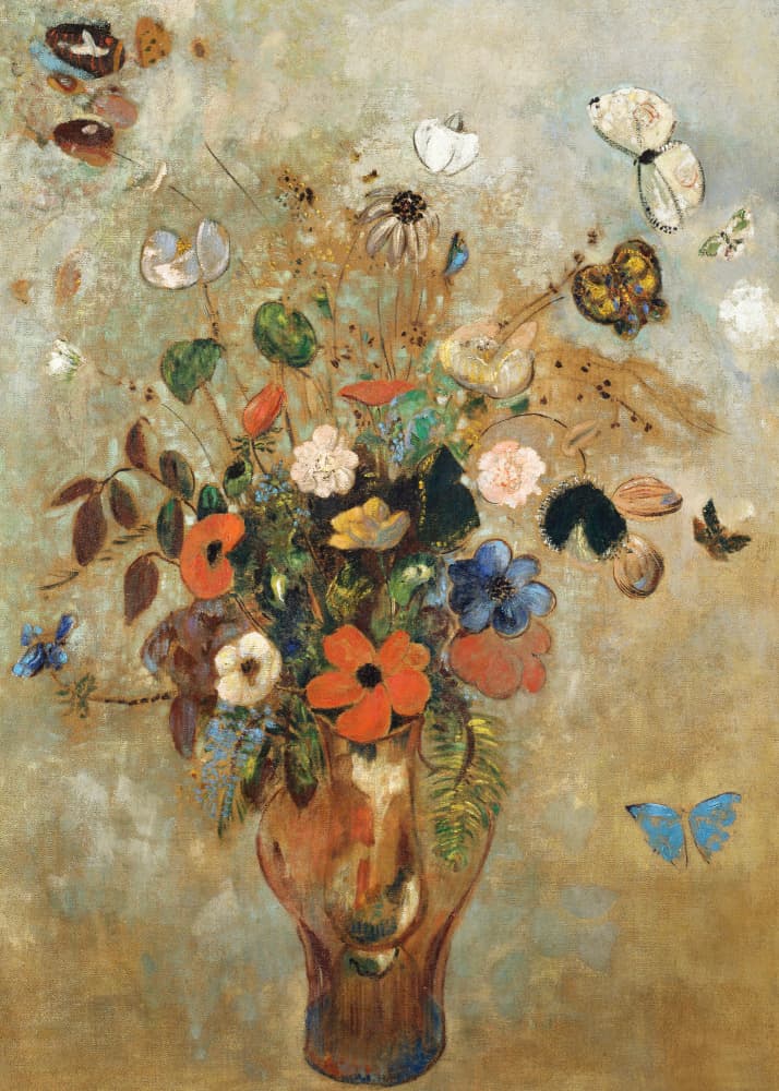 Still Life With Flowers by Odilon Redon — canvas wall art