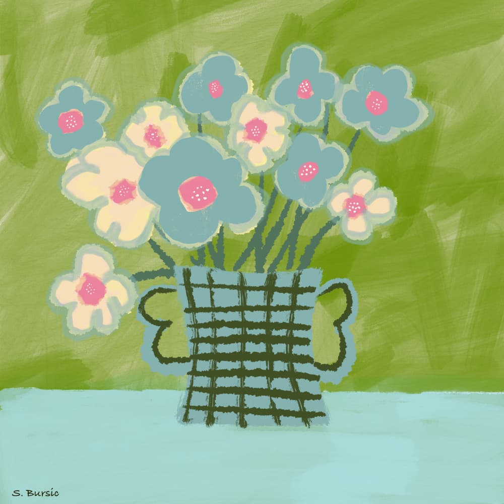 Vibrant Plaid Bouquet by Sharyn Bursic — canvas wall art