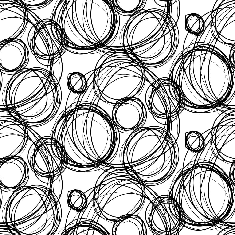 Dynamic Scribbled Circles by Marika Barsrsind — canvas wall art