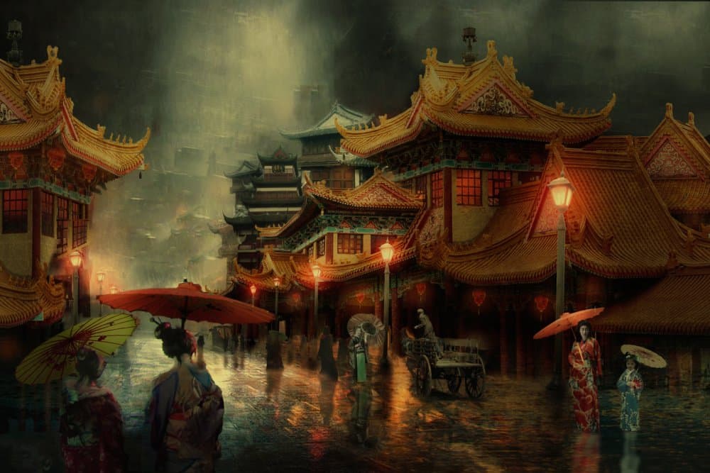 The streets of Hanoi... by Charlaine Gerber — canvas wall art