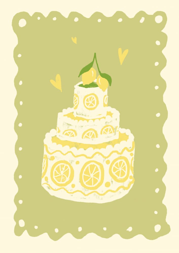 Whimsical Lemon Cake by Studio Dolci — canvas wall art