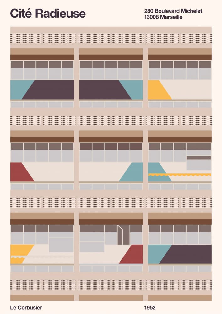 Colorful Geometric Facade by Florent Bodart — canvas wall art