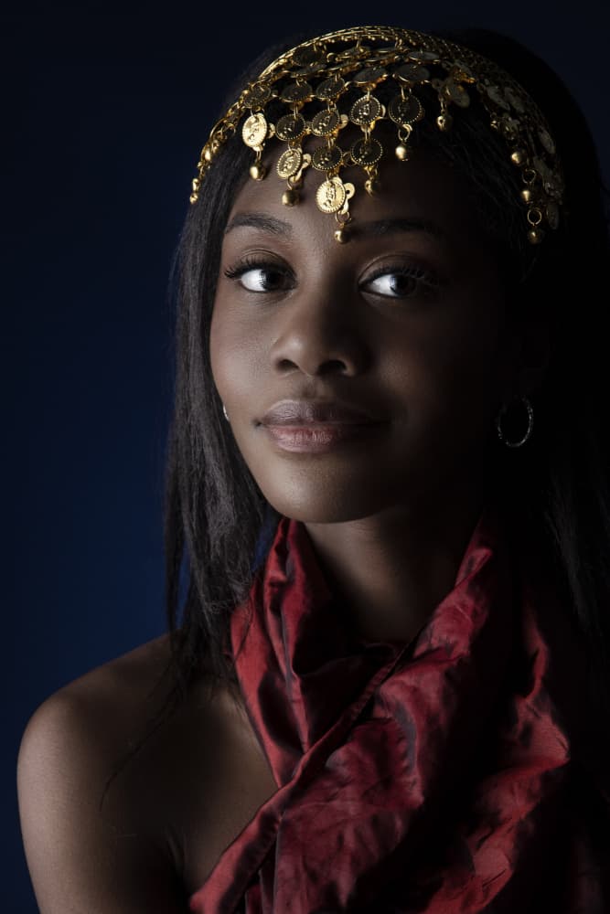 Regal Woman Gold Headpiece by Jan Slotboom — canvas wall art