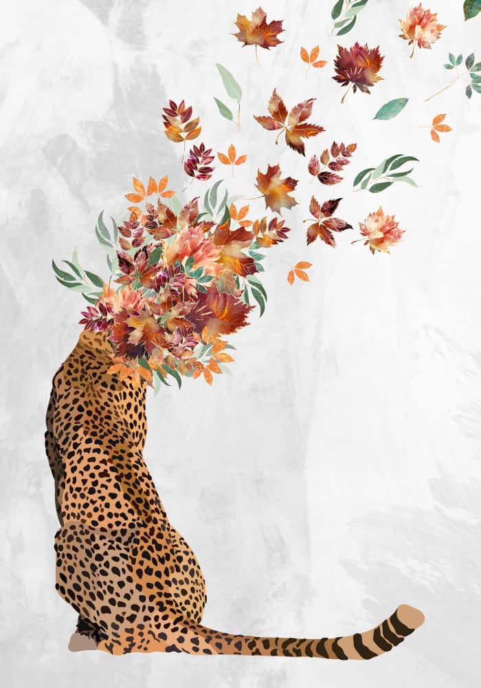 Autumn Leaf Cheetah by Sarah Manovski — canvas wall art