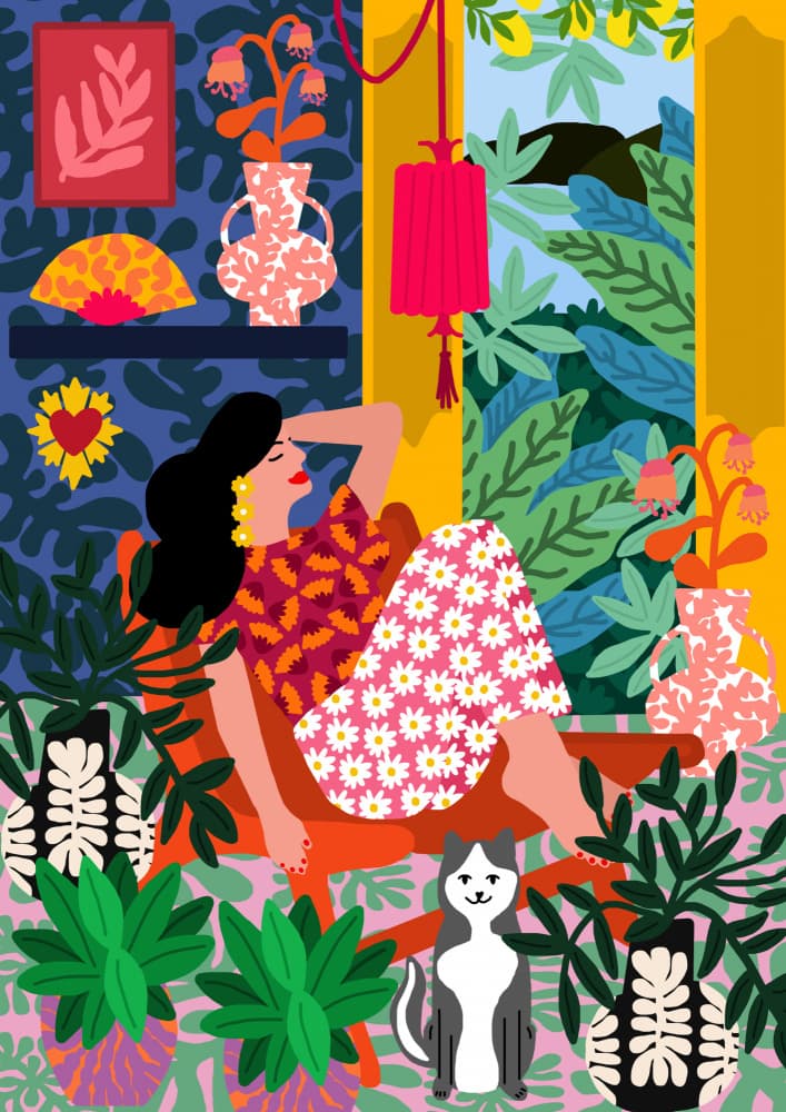 Flower power Woman by Rafaela Mascaro — canvas wall art