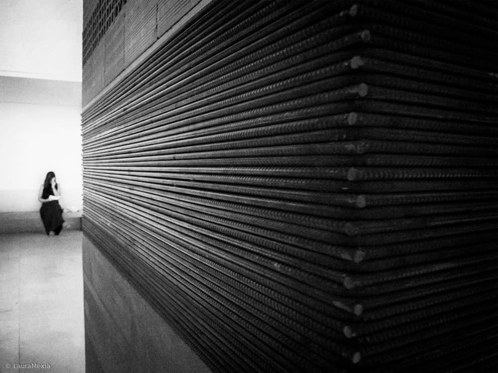 Figure and Metal Lines by Laura Mexia — canvas wall art