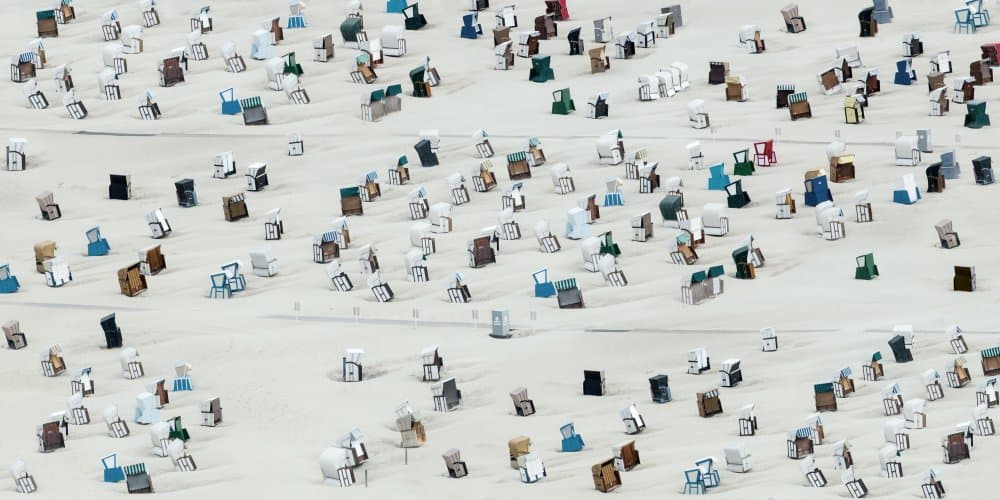 Empty Beach Chairs by Margit Lisa Pinggera — canvas wall art