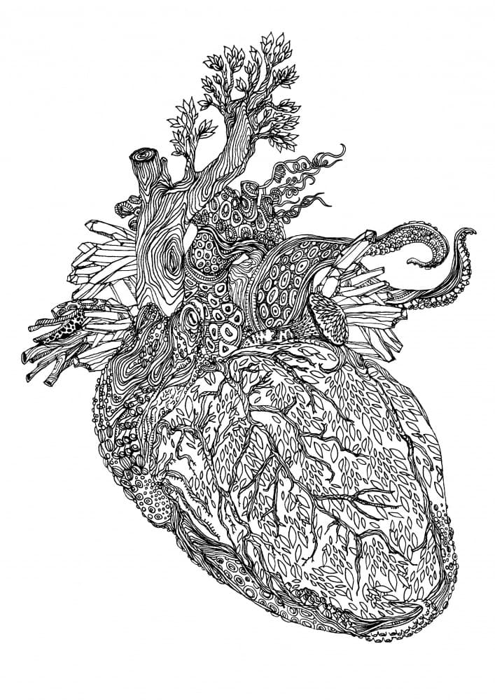 Organic Heart Tree by Nicole Bustamante — canvas wall art