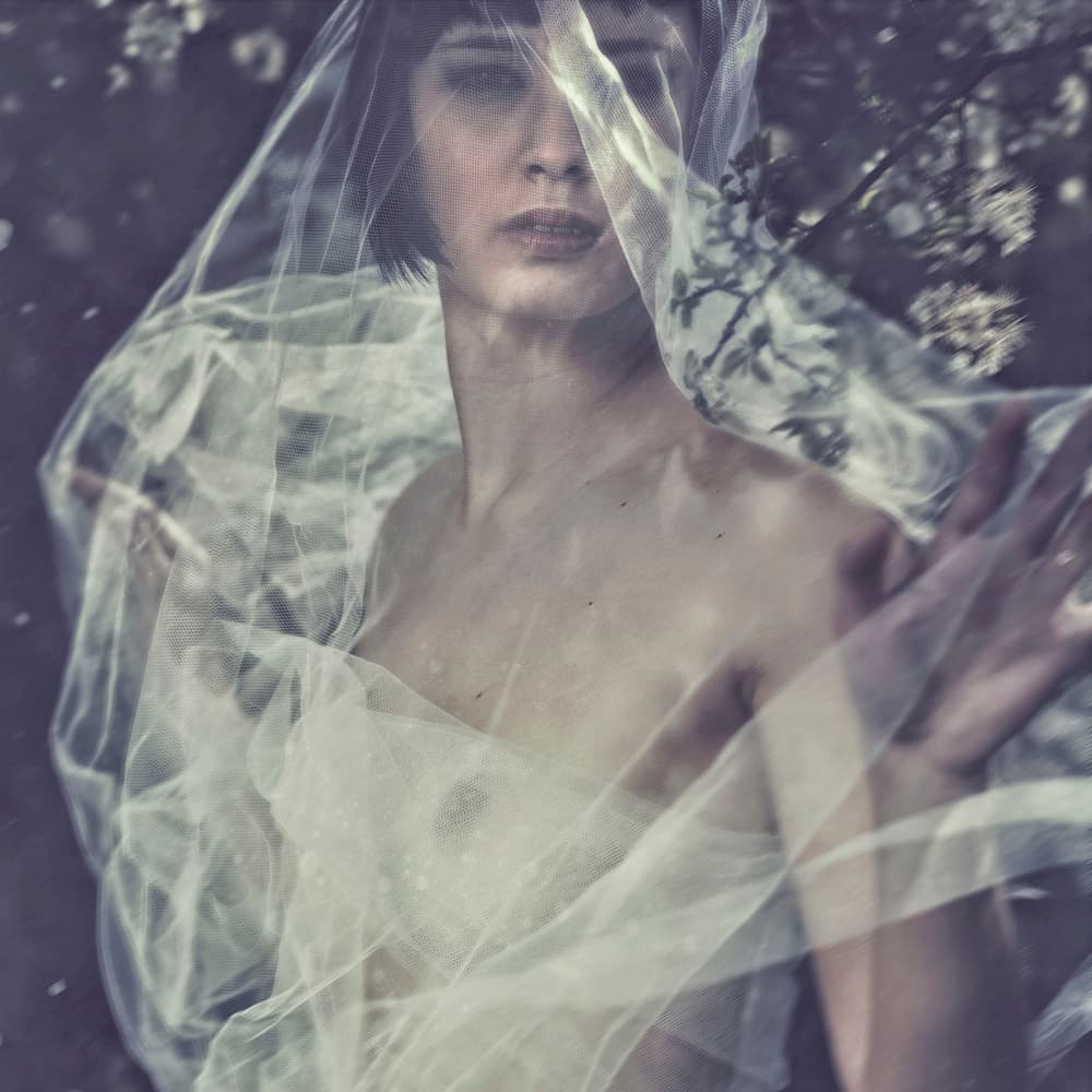 Ethereal Veiled Woman by Antonella Renzulli — canvas wall art