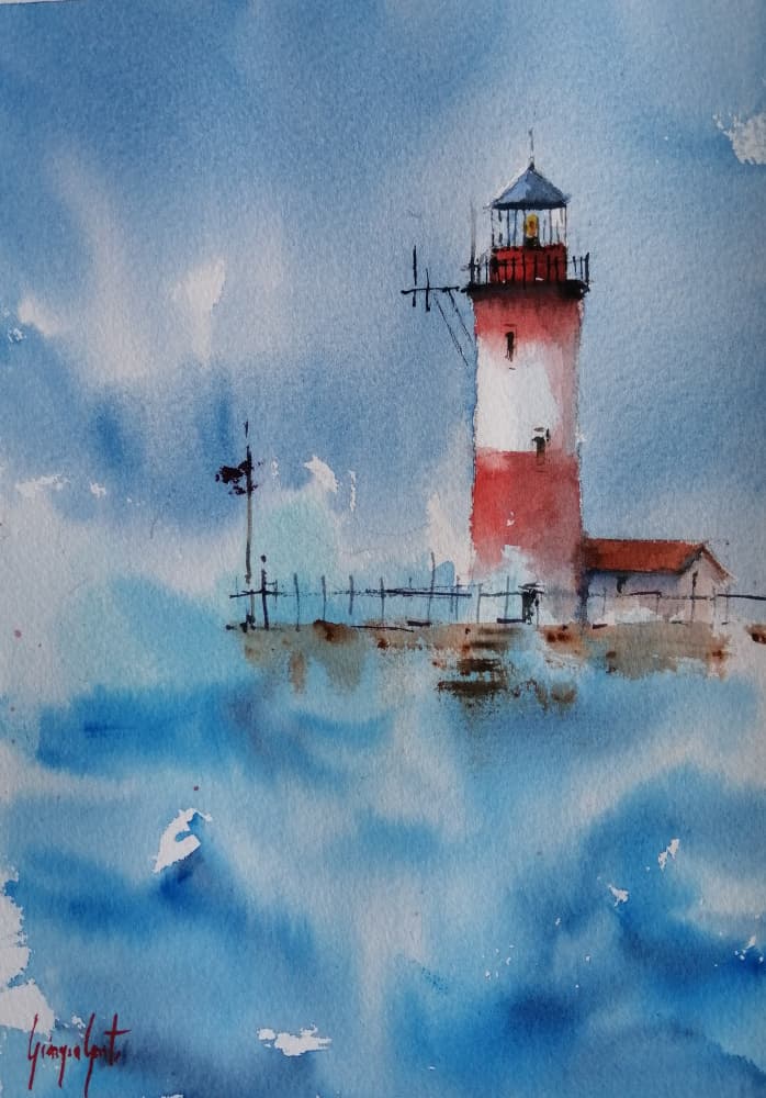 Coastal Lighthouse Serenity by Giorgio Gosti — canvas wall art