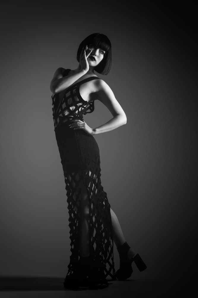 Dark Fashion Elegance by Hiro Fukuda — canvas wall art