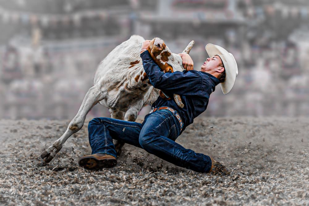 Rodeo Cowboy Challenge by Frank Ma — canvas wall art