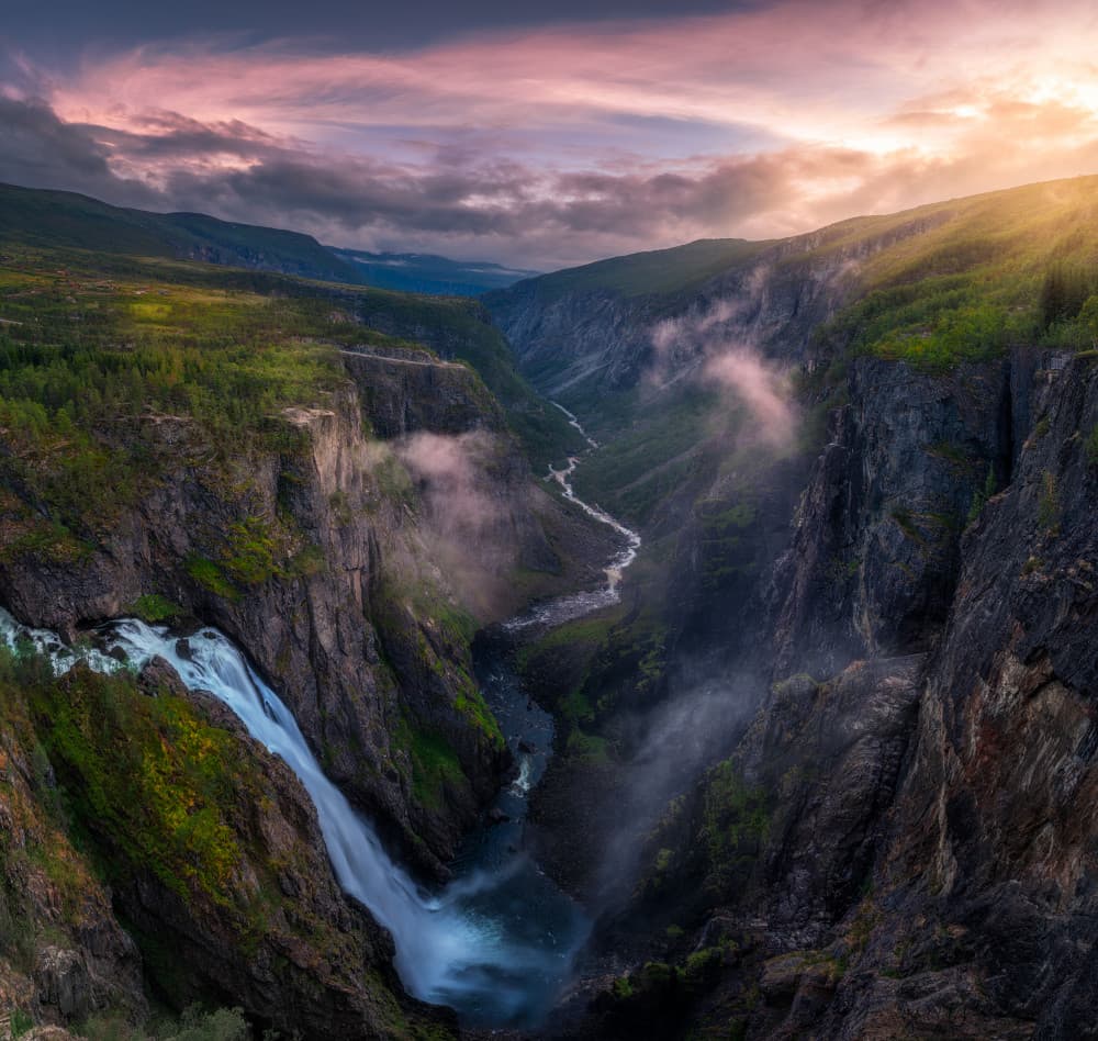 Misty Canyon Sunrise by Ole Henrik Skjelstad — canvas wall art