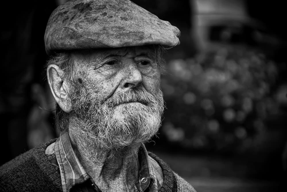 Pensive Elderly Man by Fernando Alves — canvas wall art