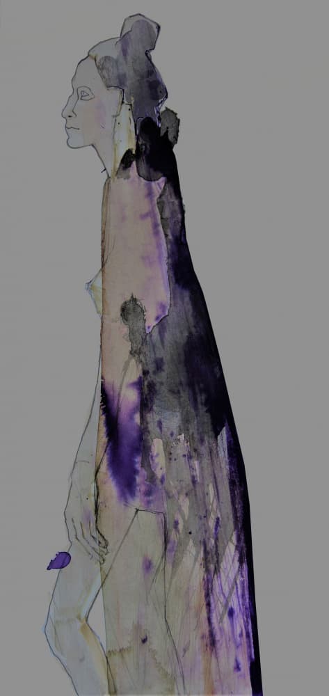 Purple Flowing Form by Doris Schmitz — canvas wall art