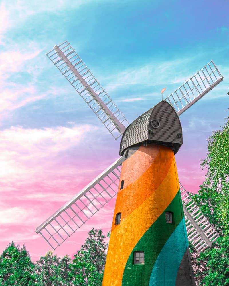 Rainbow Windmill Dream by Gabor Estefan — canvas wall art