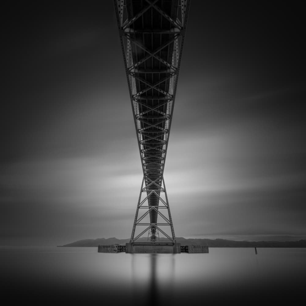 Monochrome Bridge View by Tony Xu — canvas wall art