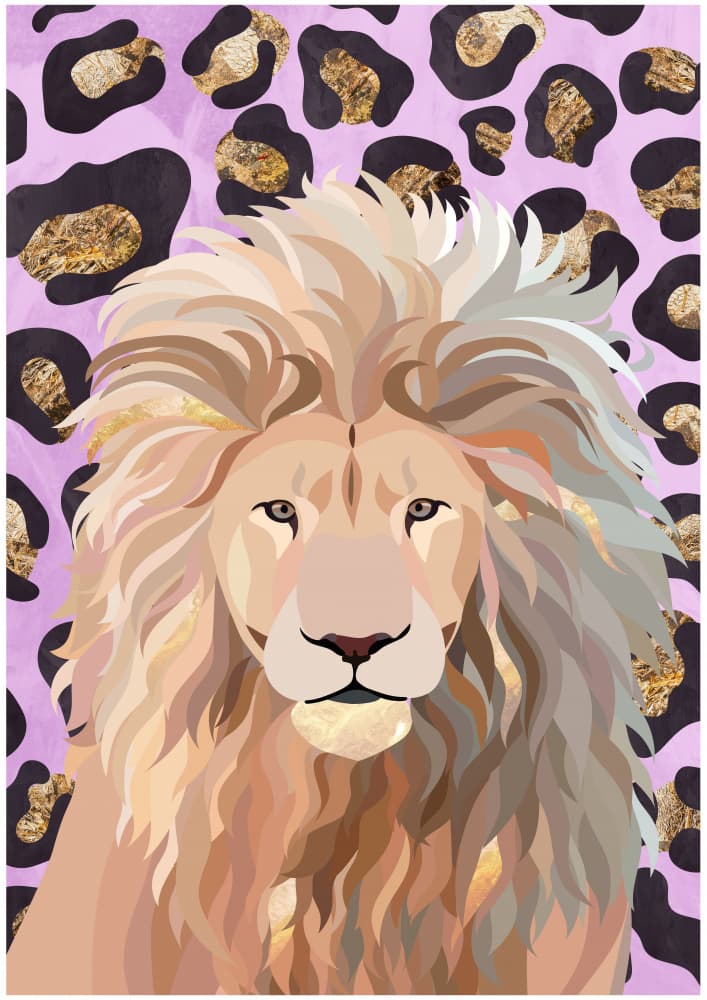 Regal Leopard Lion by Sarah Manovski — canvas wall art