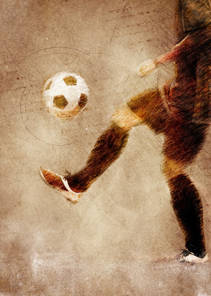 Vintage Soccer Player by Justyna Jaszke — canvas wall art