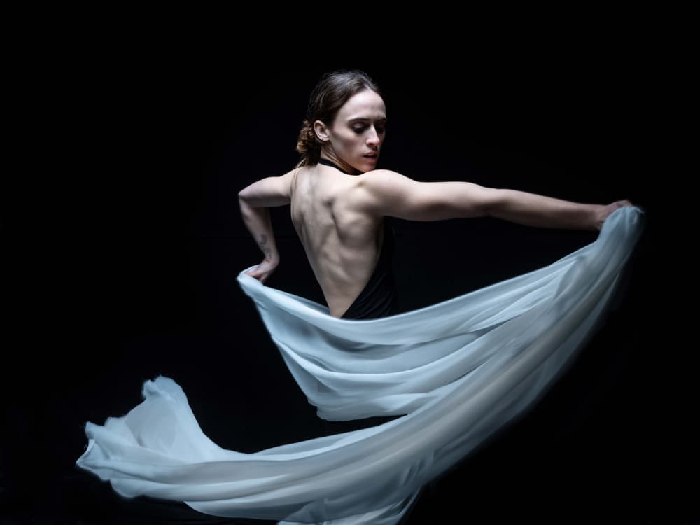 Flowing Fabric Dancer by Sam SDFMedia — canvas wall art
