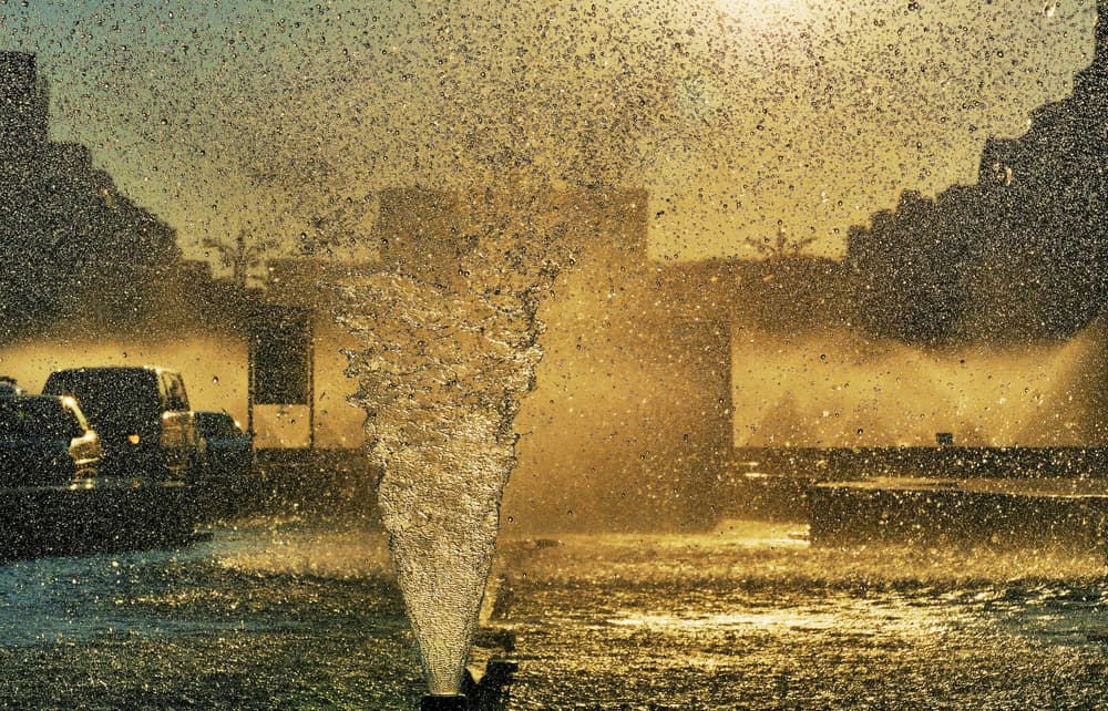 Golden Hour Fountain by Vlad Eftenie — canvas wall art