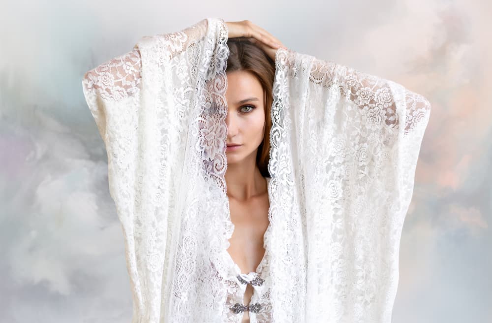 Ethereal Lace Portrait by Luc Stalmans — canvas wall art