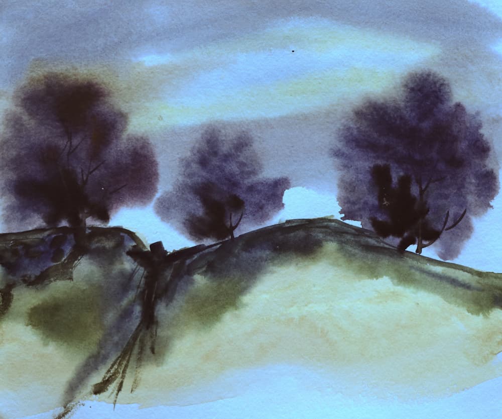 Dark Hillside Trees by Santhosh ch — canvas wall art