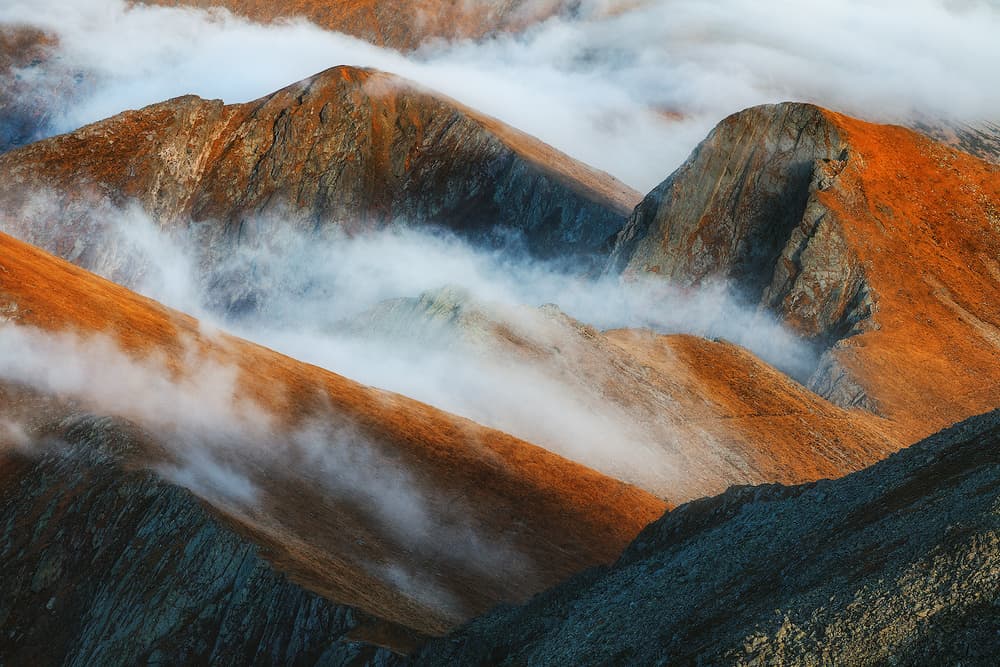 Orange Mountain Mist by Szabo Zsolt Andras — canvas wall art