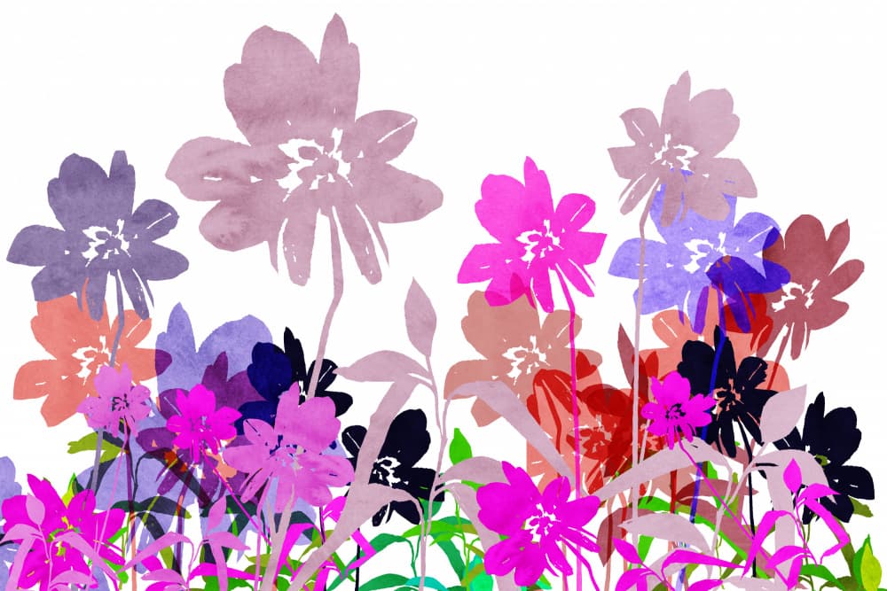 Vibrant Abstract Flowers by cartissi — canvas wall art