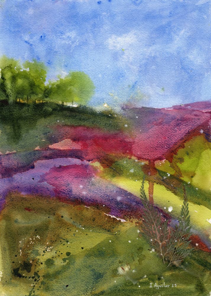 Vibrant Field Landscape by Isabel Aguilar Alonso — canvas wall art